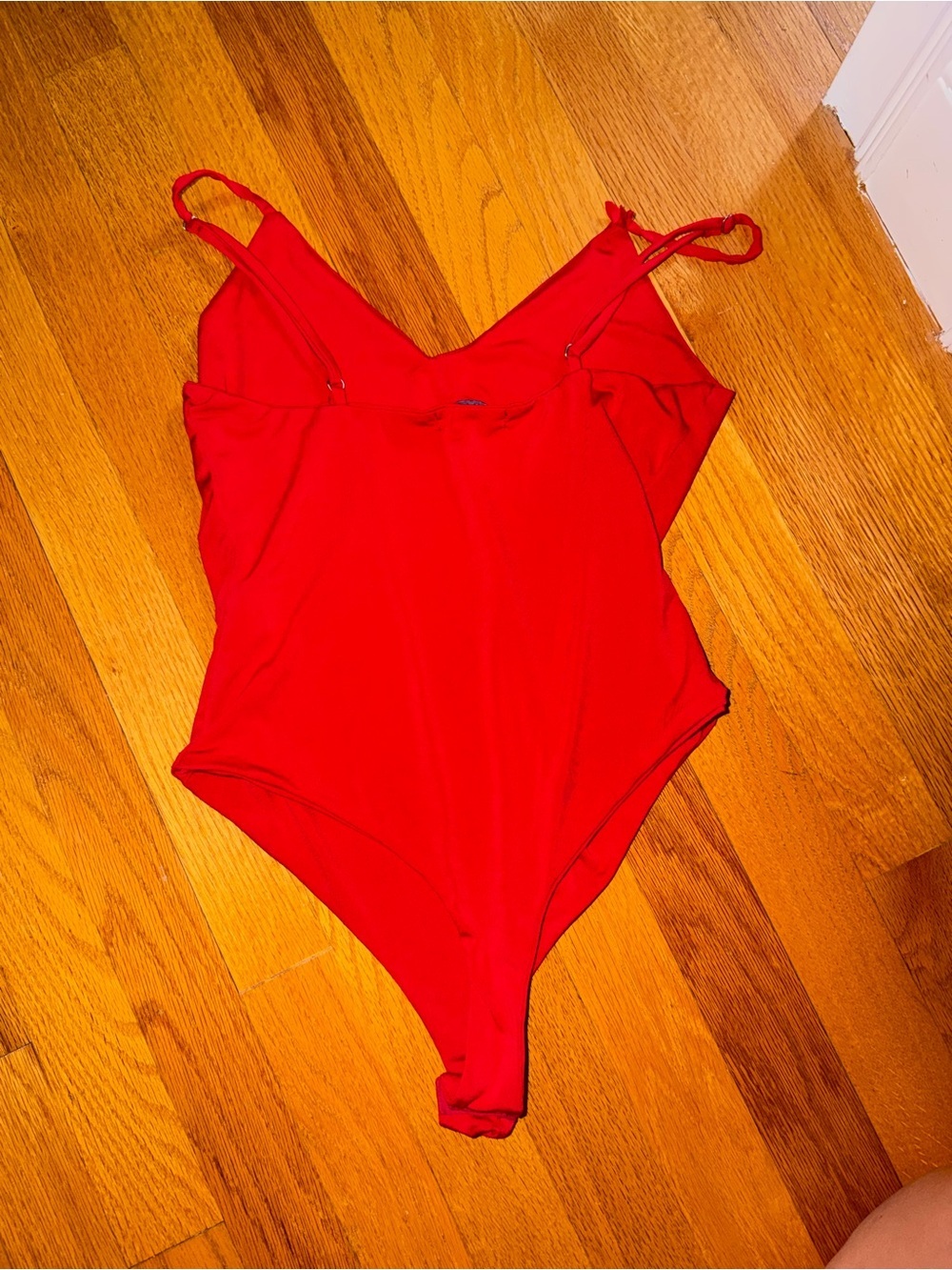 Mind Code Red V-Neck Bodysuit - Picture 2 of 4